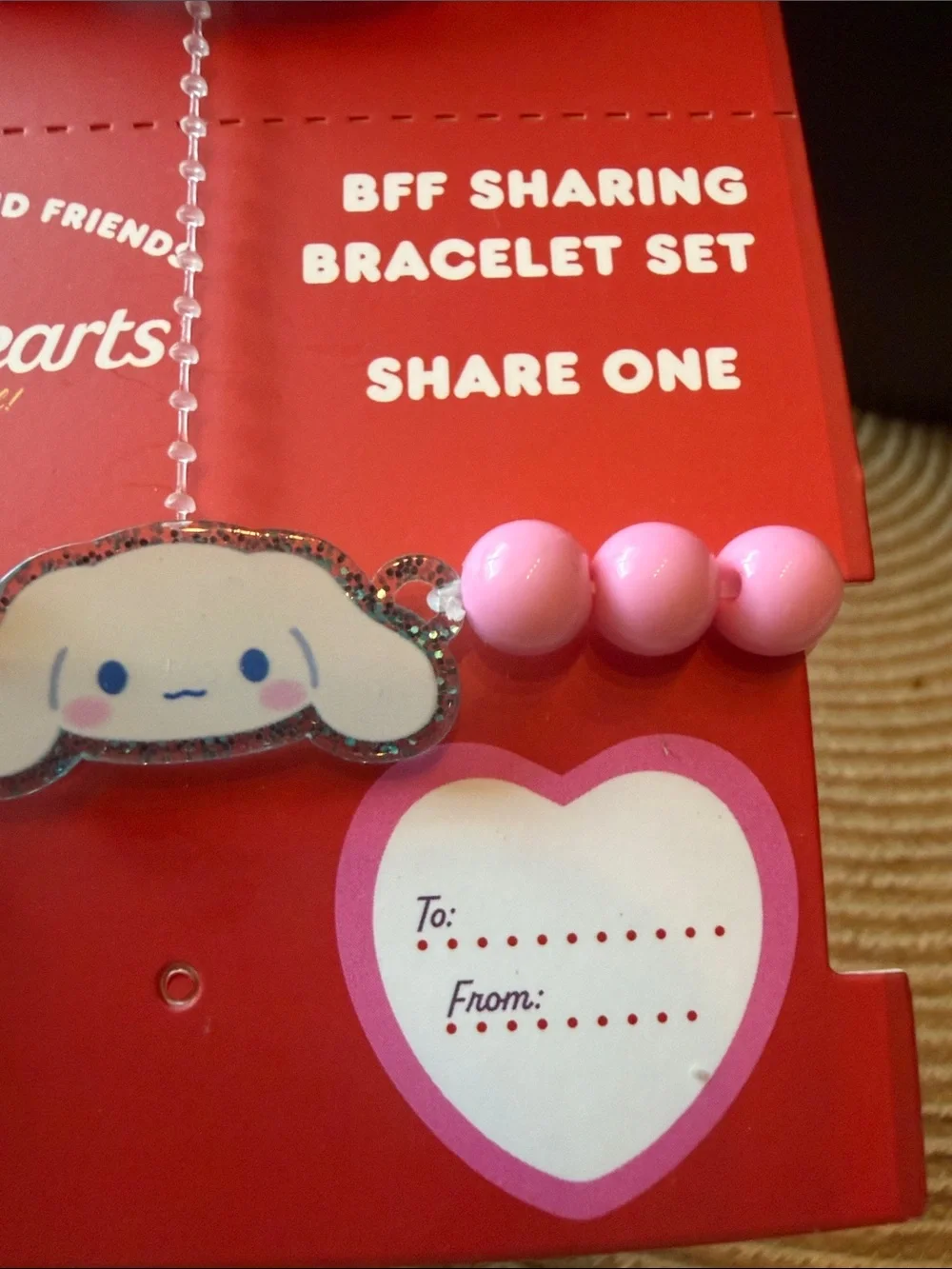 Hello Kitty x Sweethearts Pastel Bead BFF Bracelet Set w/Gift Tag & Cinnamoroll